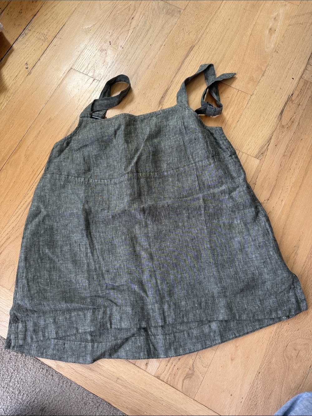 Athleta Olive Green Linen Pinafore Top